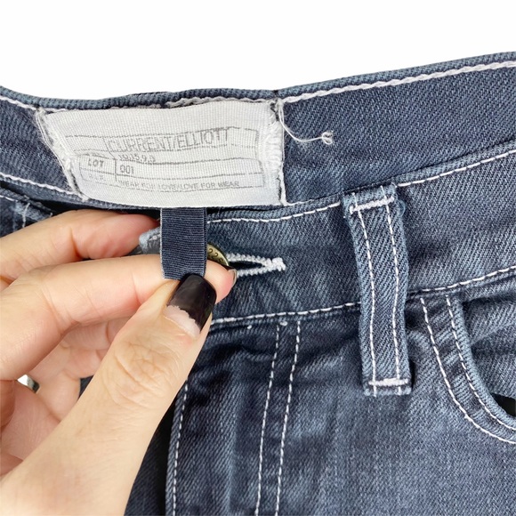 CURRENT/ELLIOTT The Skinny Ankle OD Black Faded Jeans Size 24 - Picture 4 of 7